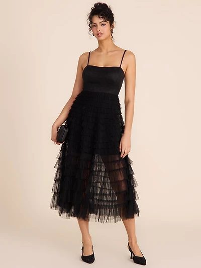 Tiered Ruffle Midi Dress