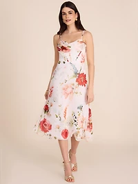 Floral Fit & Flare Bustier Midi Dress