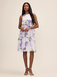 Robe ajustée et évasée à motif floral