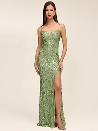 Patterned Sequin Gown