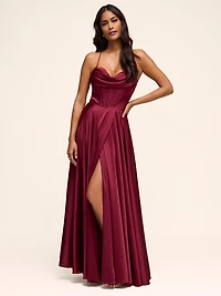 Robe bustier en satin