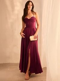 Robe bustier en satin