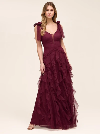 Tiered Corkscrew Formal Gown
