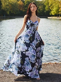 Robe bustier à motif floral