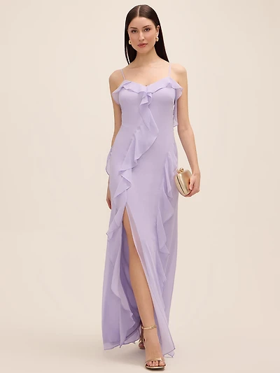 Robe en mousseline à volants