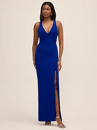 V-Neck Gown With Back Cut-Out