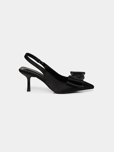 Satin Sling-Back Pump With Bow