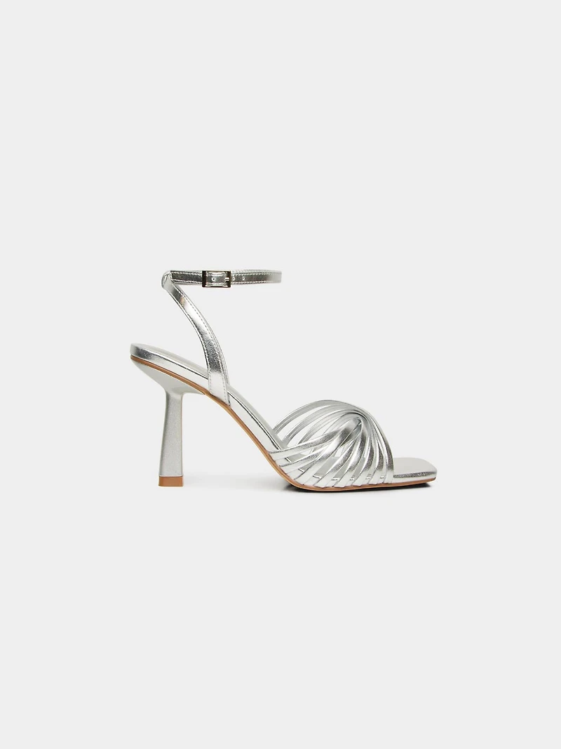 Strappy Metallic High Heel Sandal