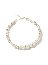 Rhinestone & Pearl Necklace
