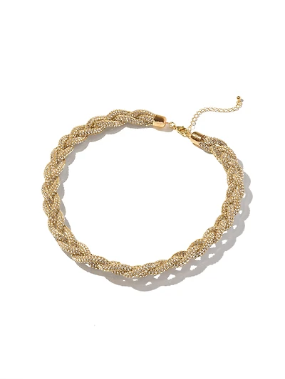 Collier de pierres précieuses tressées