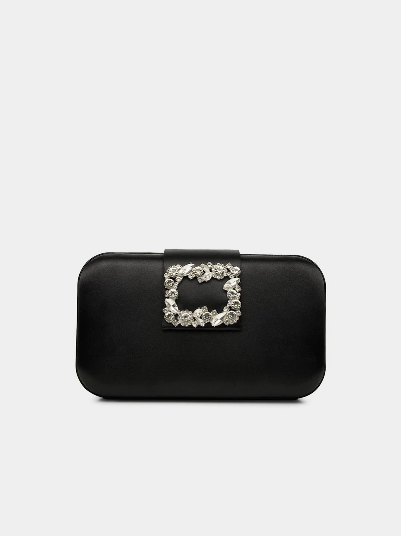 Satin Minaudiere With Rhinestone Buckle