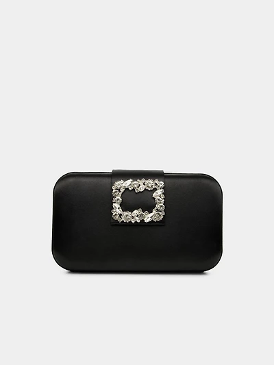Satin Minaudiere With Rhinestone Buckle