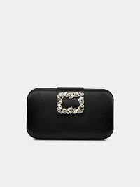 Satin Minaudiere With Rhinestone Buckle