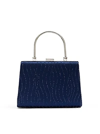 Minaudière en satin ornée de bijoux