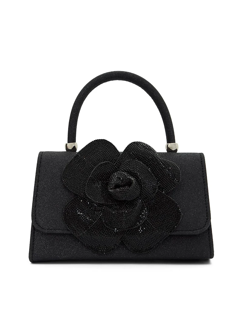 Glitter Handbag With Rosette