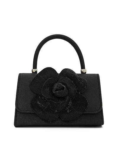 Glitter Handbag With Rosette