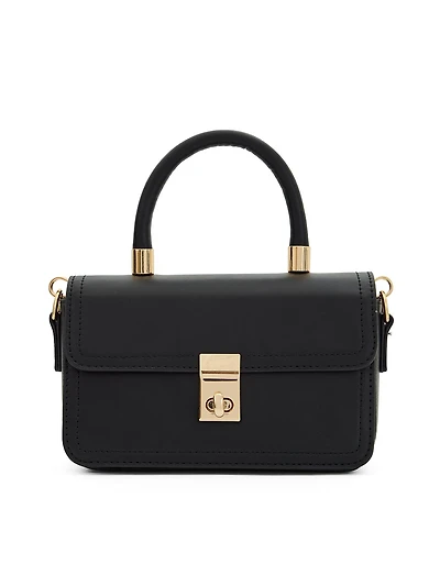 Faux-Leather Satchel Bag