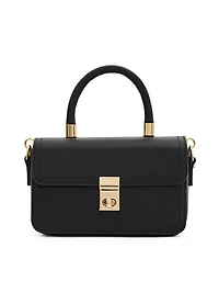 Faux-Leather Satchel Bag