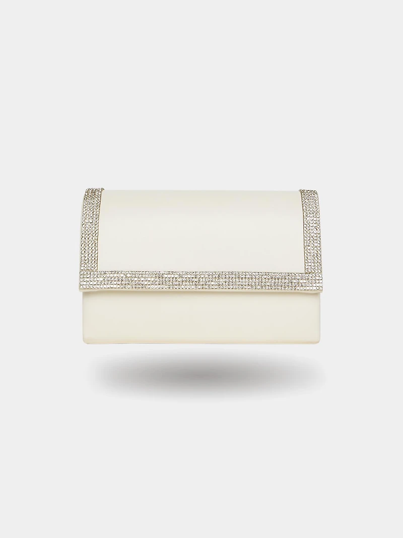 Pochette à rabat avec strass