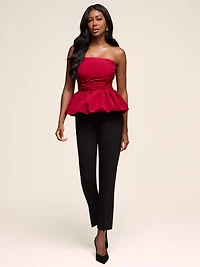 Strapless Bubble Hem Top