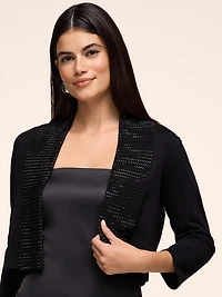Boléro à manches 3/4 avec strass