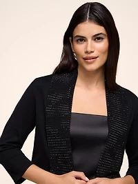 Boléro à manches 3/4 avec strass