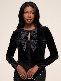 Boléro en velours avec boucles