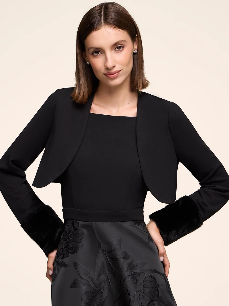Bolero With Faux-Fur Cuffs