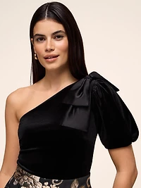 Haut en velours à une épaule