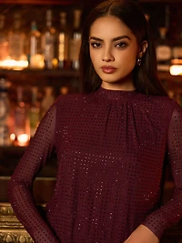 Mesh & Rhinestone Top