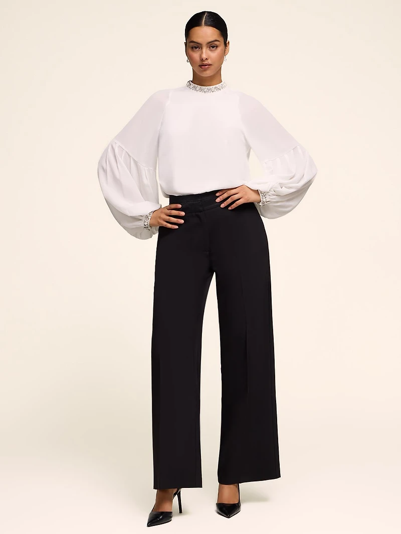 Pantalon de smoking à jambes larges