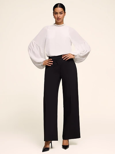 Pantalon de smoking à jambes larges