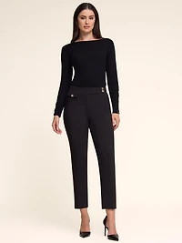 Mid-Rise Slim-Leg Cropped Pant