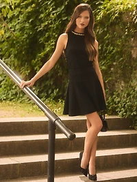 Flared Bouclé Mini Skirt