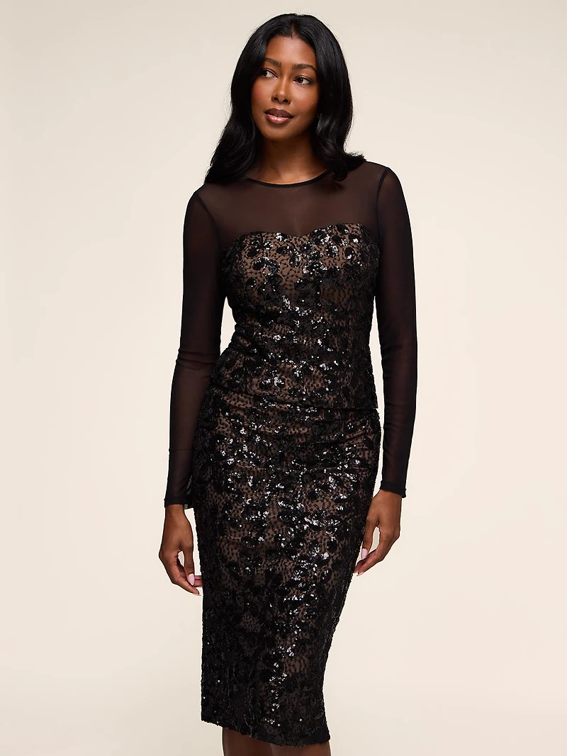 Sequin Midi Pencil Skirt