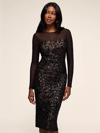 Sequin Midi Pencil Skirt