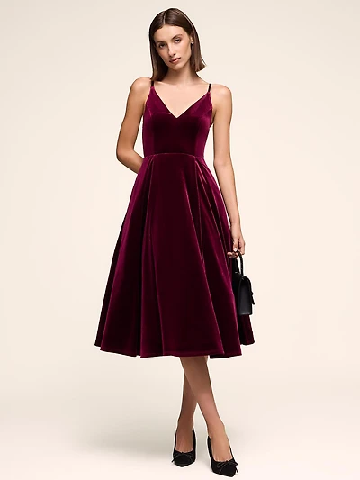 Velvet Fit & Flare Dress