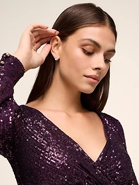 Mini-robe ajustée et évasée à paillettes