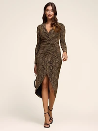 Robe mi-longue à imprimé serpent