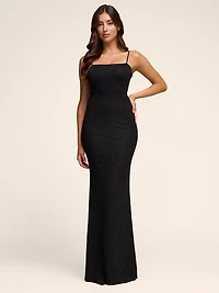 Robe texturée avec paillettes et boucle