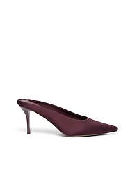 Pointed-Toe Satin High-Heel Mule