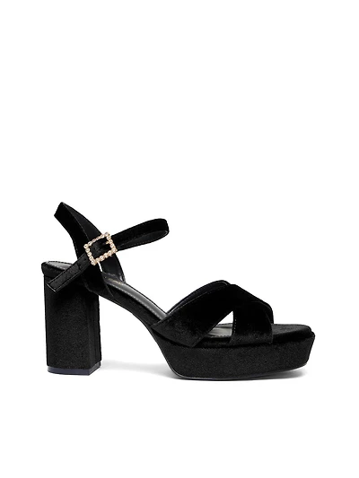 Suede Block Heel Sandal