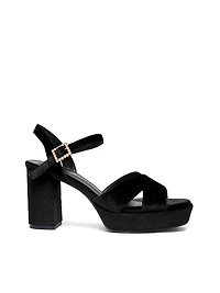 Suede Block Heel Sandal