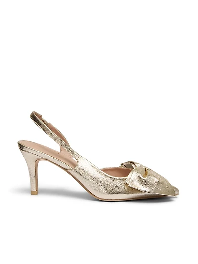 Talons hauts à bride arrière métallisée et boucle