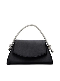 Sac à main en satin avec poignée ornée de bijoux