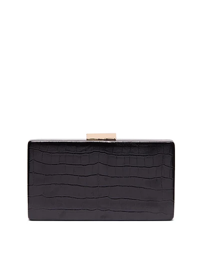 Minaudière à imprimé crocodile