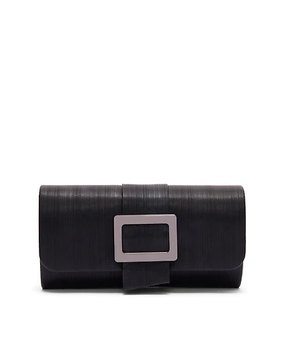 Faux-Leather Clutch With Buckle