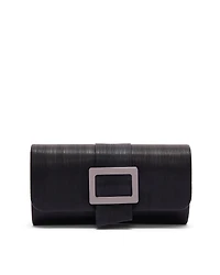Faux-Leather Clutch With Buckle