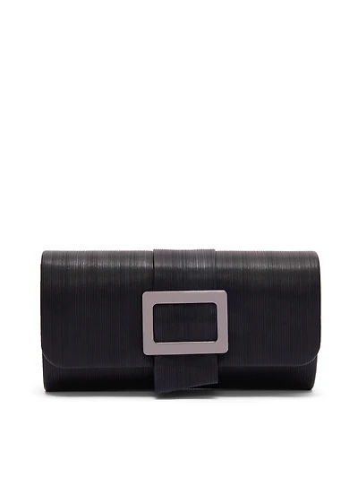 Faux-Leather Clutch With Buckle