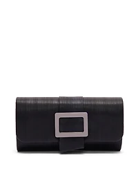 Faux-Leather Clutch With Buckle